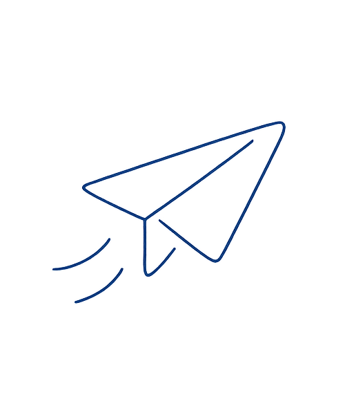Icône d'avion en papier, symbole de l'envoi de la carte cadeau.