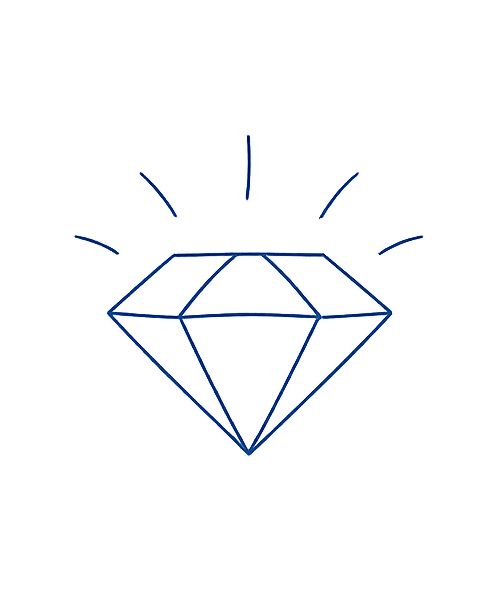 Icône de diamant, symbole de la valeur et du tarif de la carte cadeau.