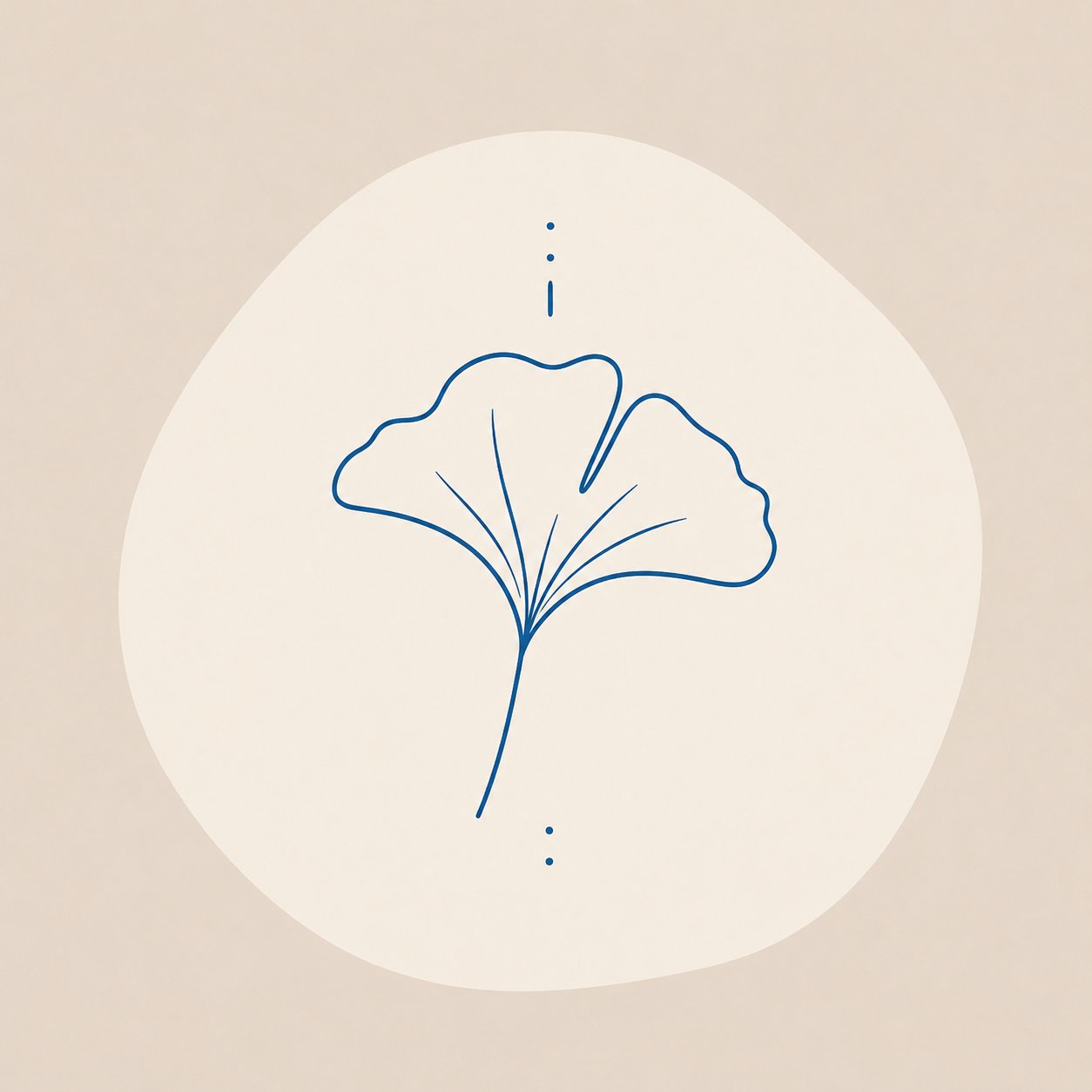 Icône d'une feuille de ginkgo, symbole de la vitalité et du soulagement du corps.